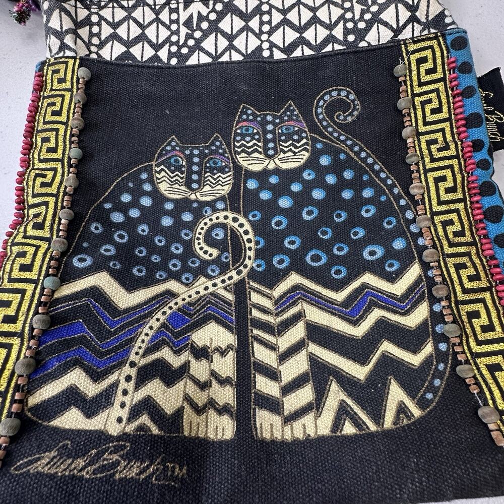 Vintage Laurel Burch Cat Bag Surf N Sand Crossbod… - image 7